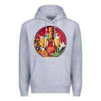 Heather Grey christmas champagne bottle and champagne's Premium Hoodie - AdoDesignShop