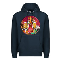 Navy christmas champagne bottle and champagne's Premium Hoodie - AdoDesignShop