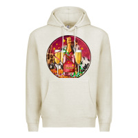 Oatmeal Heather christmas champagne bottle and champagne's Premium Hoodie - AdoDesignShop