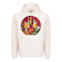 Pale Pink christmas champagne bottle and champagne's Premium Hoodie - AdoDesignShop