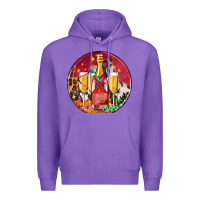 Purple christmas champagne bottle and champagne's Premium Hoodie - AdoDesignShop