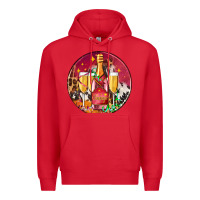Red christmas champagne bottle and champagne's Premium Hoodie - AdoDesignShop