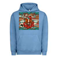 Pigment Pebble Blue longhorn with gemstone Urban Hoodie - Artiststas