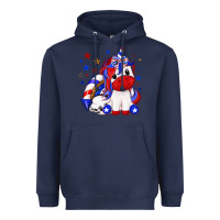 Navy 4th of july american unicorn Heavyweight Hoodie - texasbilliewilder