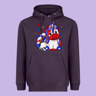 Heavyweight Hoodie 4th of july american unicorn