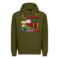 Army Green Christmas and wine Premium Hoodie - AdoDesignShop