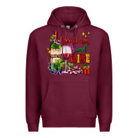 Burgundy Christmas and wine Premium Hoodie - AdoDesignShop