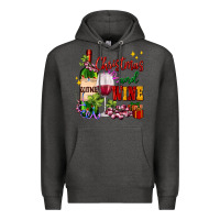Charcoal Heather Christmas and wine Premium Hoodie - AdoDesignShop