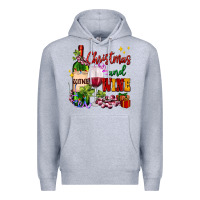 Heather Grey Christmas and wine Premium Hoodie - AdoDesignShop