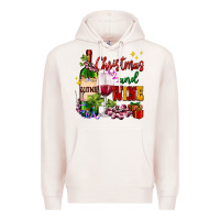 Pale Pink Christmas and wine Premium Hoodie - AdoDesignShop