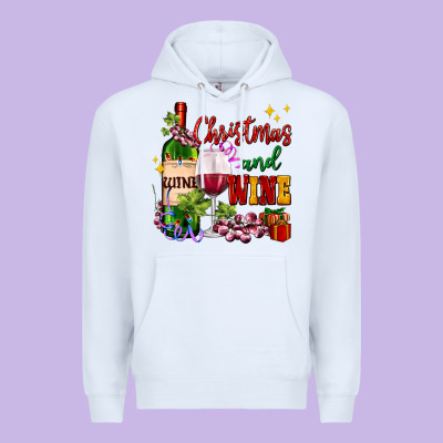 Christmas And Wine Premium Hoodie Designed By Adodesignshop