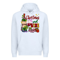 White Christmas and wine Premium Hoodie - AdoDesignShop
