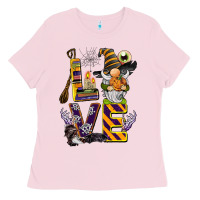 Bubblegum Pink halloween love gnome Ladies Tee - BarkalooDesign
