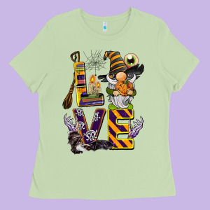 Halloween Love Gnome Ladies Tee Designed By Barkaloodesign