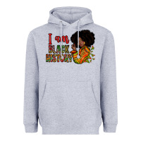 Heather Grey i am black history Heavyweight Hoodie - Zillion Design Studio