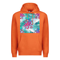 Carrot ocean waves octopus seamless pattern Premium Hoodie - BundleAndBundleShop