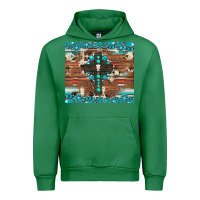 Emerald gemstone and cross with cowhide Urban Hoodie - Artiststas