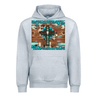Heather Grey gemstone and cross with cowhide Urban Hoodie - Artiststas