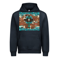 Navy gemstone and cross with cowhide Urban Hoodie - Artiststas