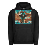 Pigment Black gemstone and cross with cowhide Urban Hoodie - Artiststas