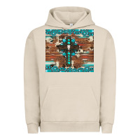 Pigment French Oak gemstone and cross with cowhide Urban Hoodie - Artiststas