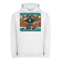 Pigment Lunar Rock gemstone and cross with cowhide Urban Hoodie - Artiststas