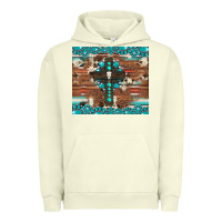 Pigment Pistachio gemstone and cross with cowhide Urban Hoodie - Artiststas