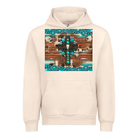 Sandshell gemstone and cross with cowhide Urban Hoodie - Artiststas