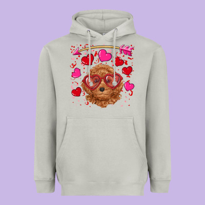 Heavyweight Hoodie valentine's day toy poodle
