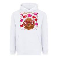 White valentine's day toy poodle Heavyweight Hoodie - RanaPortraitStore