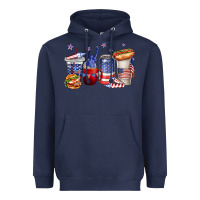 Navy 4th of july coffee cups Heavyweight Hoodie - texasbilliewilder