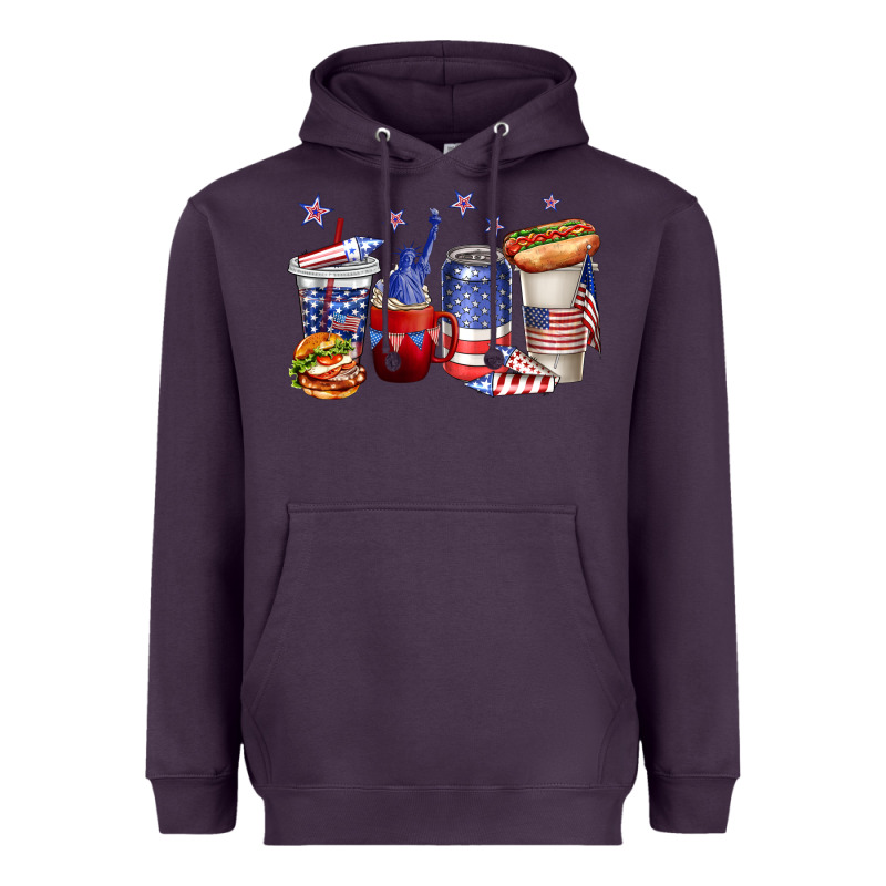 4th Of July Coffee Cups Heavyweight Hoodie by texasbilliewilder | Teevron