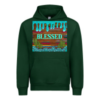 Forest Green blessed annd cactus with gemstone tumbler Urban Hoodie - Artiststas