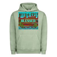 Pigment Oil Green blessed annd cactus with gemstone tumbler Urban Hoodie - Artiststas