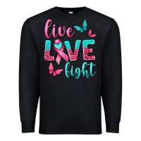 Black Live Love Fight Breast Cancer Premium Sweatshirt - texasbilliewilder