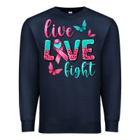 Navy Live Love Fight Breast Cancer Premium Sweatshirt - texasbilliewilder