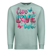 Seafoam Live Love Fight Breast Cancer Premium Sweatshirt - texasbilliewilder