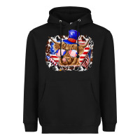 Black 4th of july cow Heavyweight Hoodie - texasbilliewilder