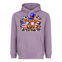 Lavender 4th of july cow Heavyweight Hoodie - texasbilliewilder