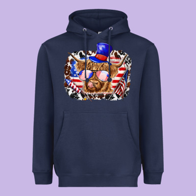 Heavyweight Hoodie 4th of july cow