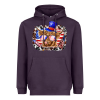 Plum 4th of july cow Heavyweight Hoodie - texasbilliewilder