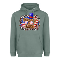 Sage 4th of july cow Heavyweight Hoodie - texasbilliewilder