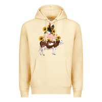 Pina Colada western farm life cow pig rooster with sunflowers Premium Hoodie - Artiststas
