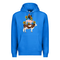 True Royal western farm life cow pig rooster with sunflowers Premium Hoodie - Artiststas