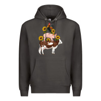 Western Farm Life Cow Pig Rooster With Sunflowers Premium Hoodie | Teevron
