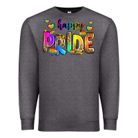 Charcoal Heather happy pride Premium Sweatshirt - Zillion Design Studio