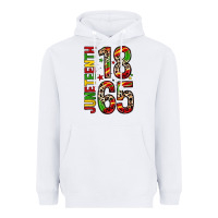 White 1865 juneteenth Heavyweight Hoodie - Zillion Design Studio