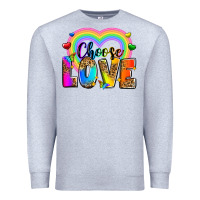 Heather Grey Choose love Premium Sweatshirt - Zillion Design Studio