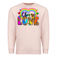Pale Pink Choose love Premium Sweatshirt - Zillion Design Studio