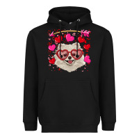 Black valentine's day white pomeranian Heavyweight Hoodie - RanaPortraitStore